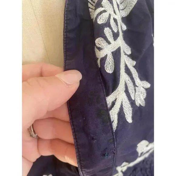 Anthropologie - Somerset embroidered Maxi Dress w/ Blue Floral Embroidery, XSP - Picture 7 of 15